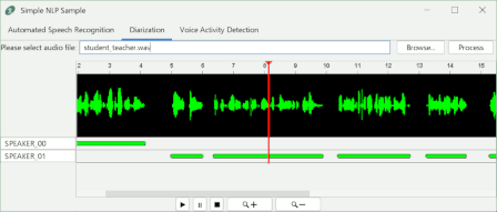 Simple NLP sample app screenshot - Speaker diarization